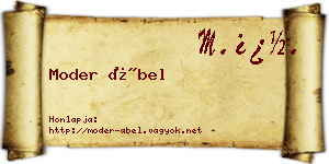Moder Ábel névjegykártya